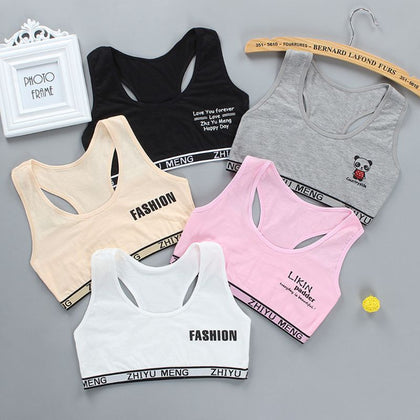 Racerback Cotton Sport Training Bra Letter Print